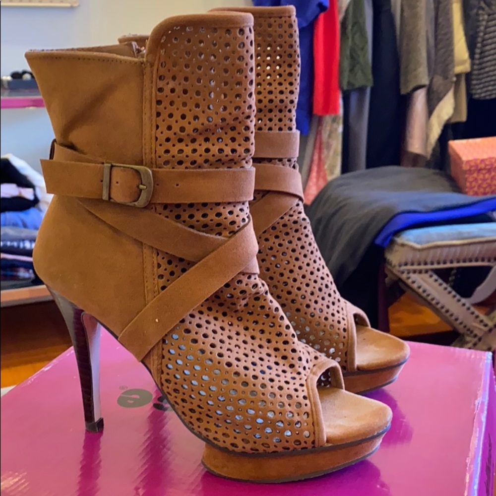 Open toe booties